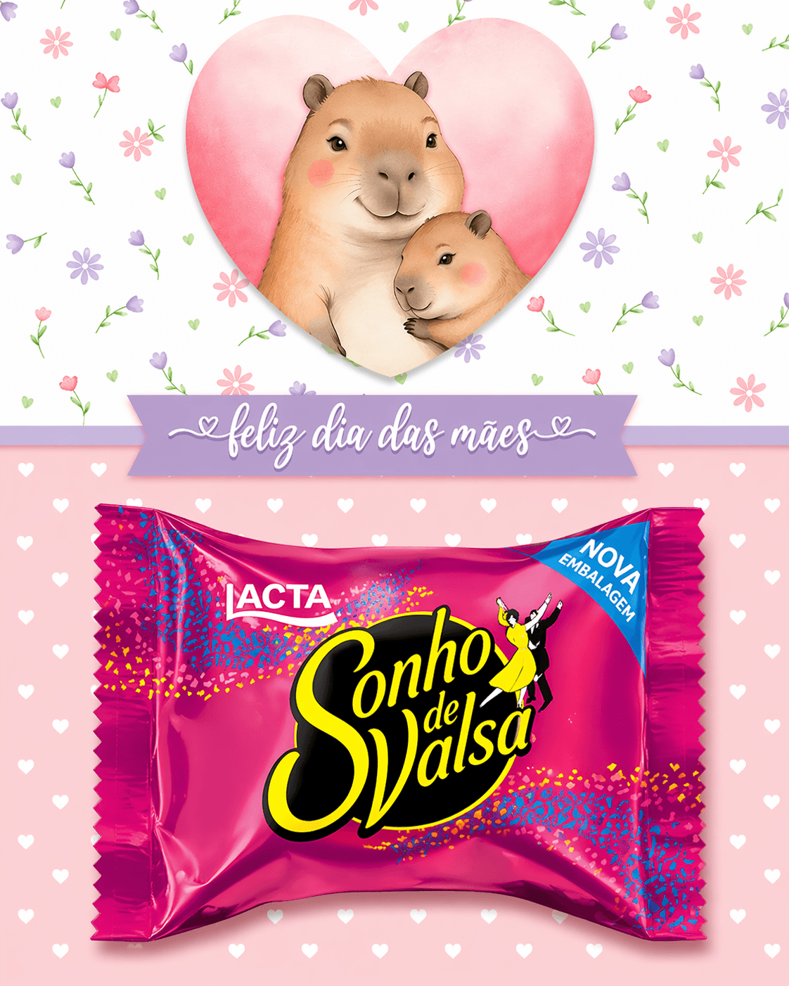 Card Dia das Mães para Bombom Sonho de Valsa | Arquivo Digital PNG + PDF - imagem 2