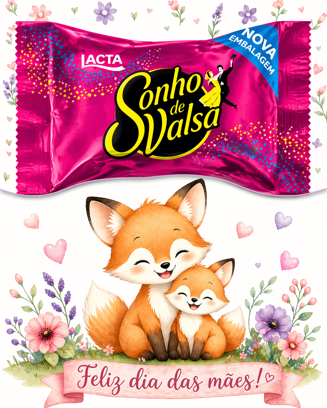 Card Dia das Mães para Bombom Sonho de Valsa | Arquivo Digital PNG + PDF - imagem 4