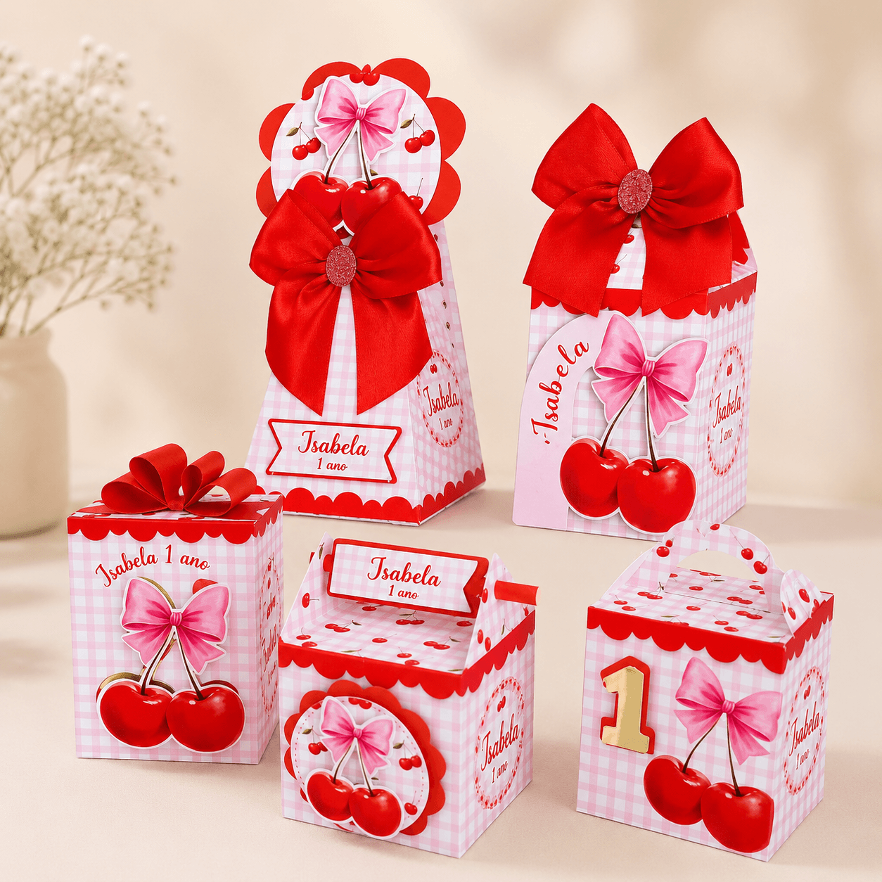 Kit Festa Personalizado Cerejinha Delicado | PDF + Studio Silhouette + JPEG + Fonte - imagem 4