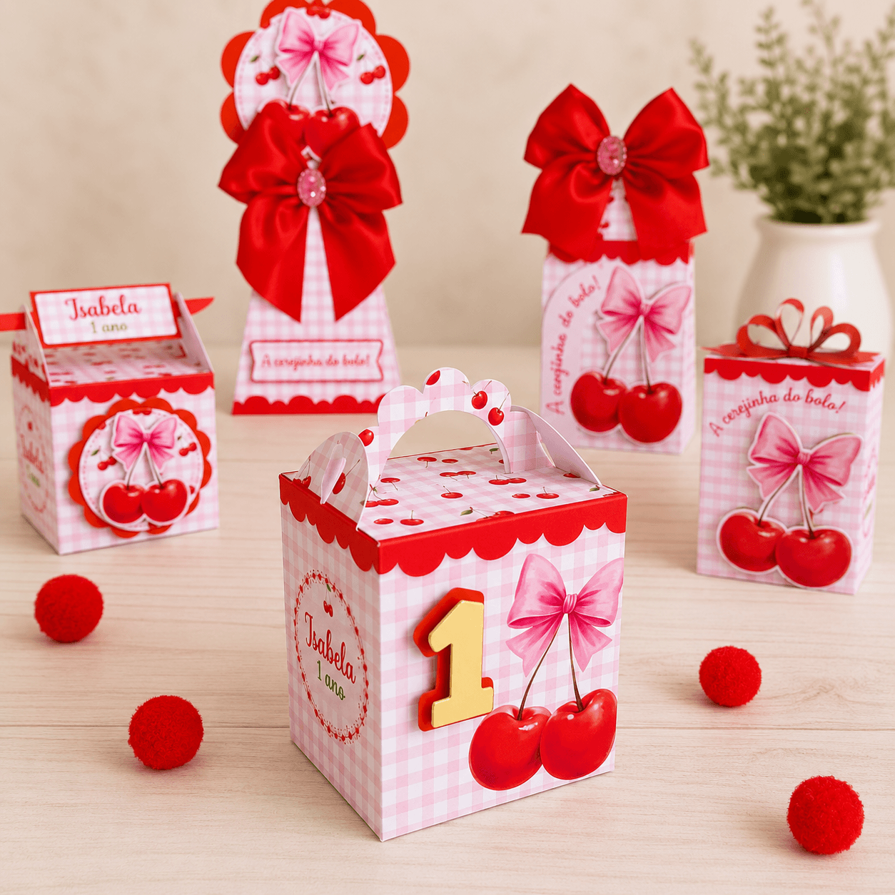 Kit Festa Personalizado Cerejinha Delicado | PDF + Studio Silhouette + JPEG + Fonte - imagem 3
