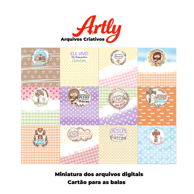 Kit Páscoa Cristã Balinha | 24 Embalagens + 12 Cartões | PNG e PDF para Imprimir - imagem 6