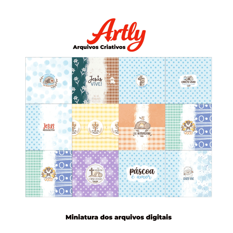 Kit Páscoa Cristã Balinha | 24 Embalagens + 12 Cartões | PNG e PDF para Imprimir - imagem 8
