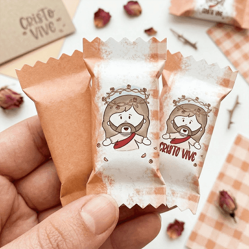 Kit Páscoa Cristã Balinha | 24 Embalagens + 12 Cartões | PNG e PDF para Imprimir - imagem 11