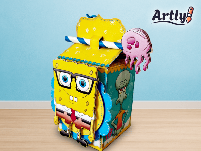 caixa canudo bob esponja