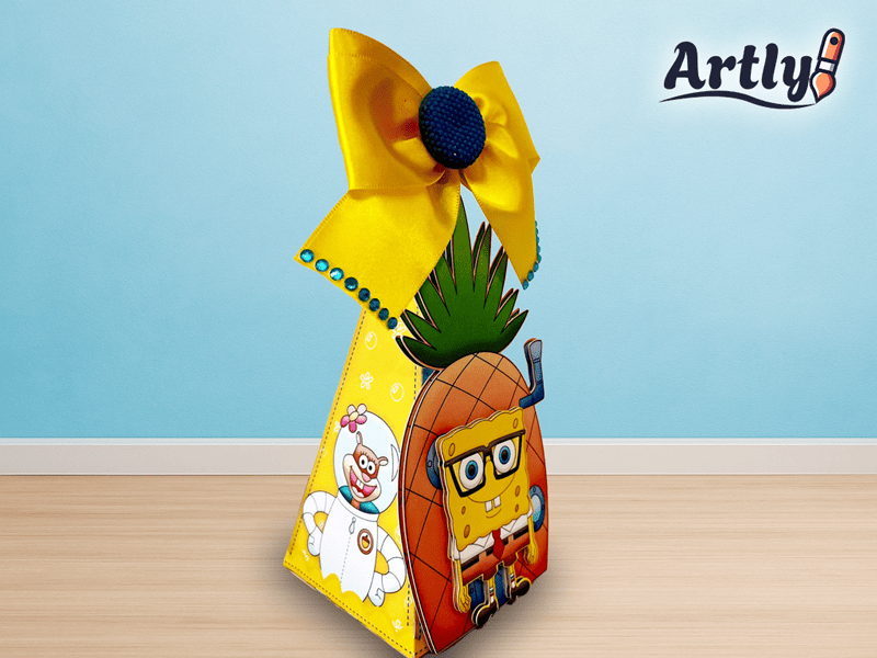 caixa piramide bob esponja