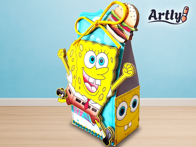 caixa sacolinha bob esponja