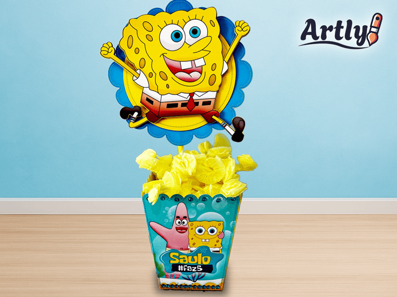 centro de mesa bob esponja
